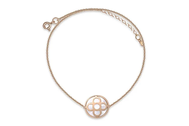 Колье Клевер из красного золота с перламутром