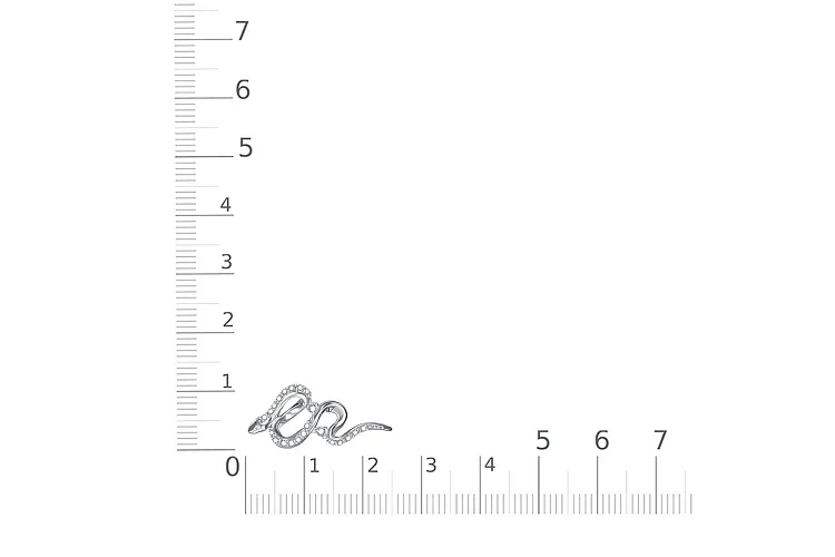Подвеска Змея из белого золота с 22 фианитами