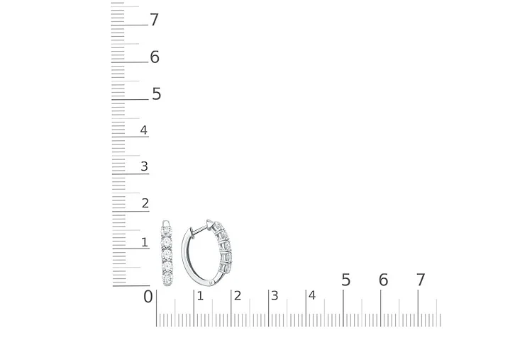Серьги Дорожки из белого золота с 10 фианитами