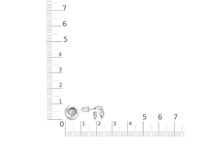 Серьги-пусеты из белого золота с 2 бриллиантами