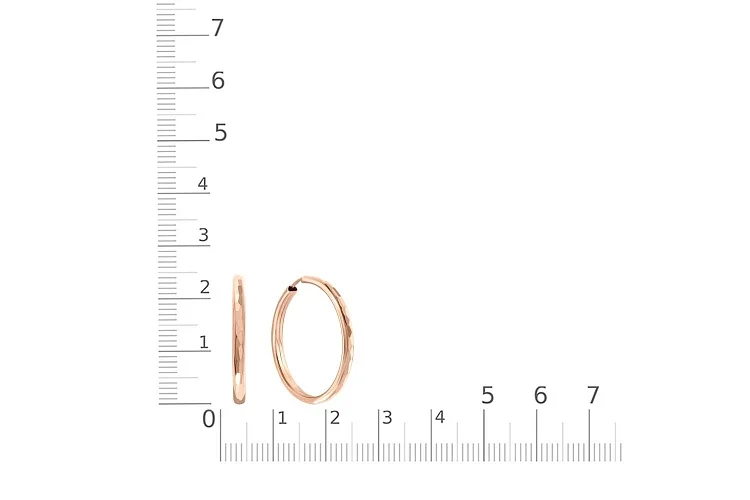 Серьги-конго из красного золота без вставок