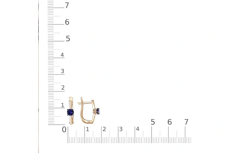 Серьги из красного золота с 2 корундами