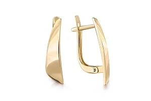 Серьги из жёлтого золота без вставок