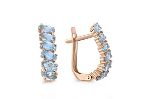 Серьги Дорожки из красного золота с 12 топазами sky