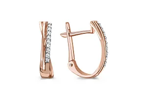 Серьги Дорожки из красного золота с 18 фианитами