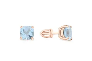 Серьги-пусеты из красного золота с 2 топазами sky