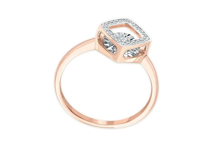 Кольцо из красного золота с 21 бриллиантами