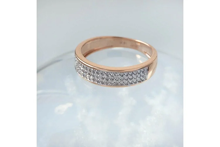 Кольцо Дорожка из красного золота с 63 бриллиантами