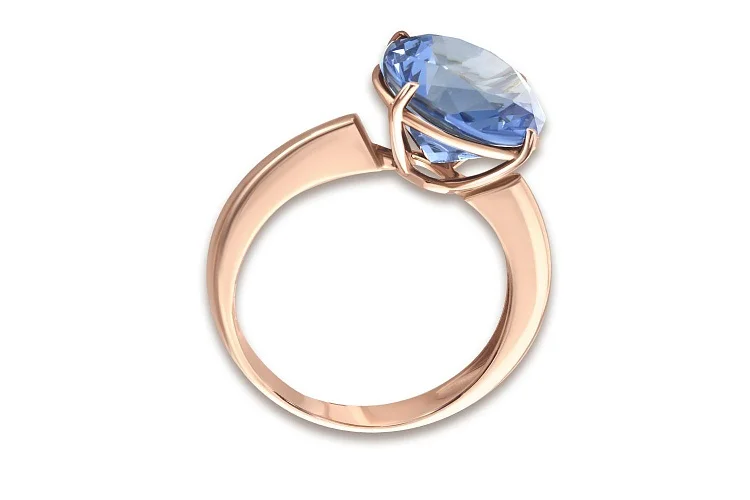 Кольцо из красного золота с наноситалом