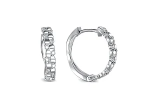 Серьги из белого золота с 20 фианитами