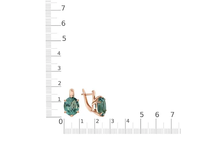 Серьги из красного золота с 2 наноситалами