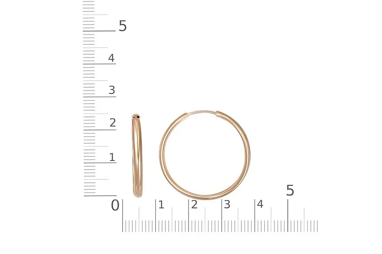 Серьги-конго из красного золота без вставок