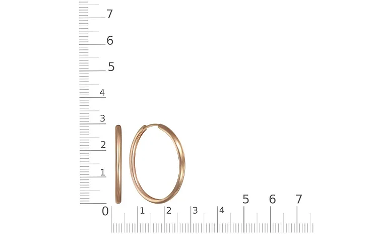 Серьги-конго из красного золота без вставок