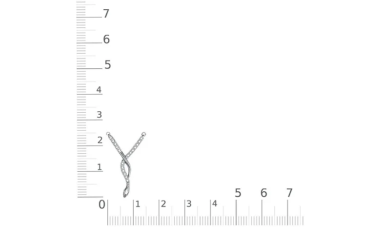 Колье Змея из белого золота с 20 фианитами