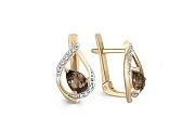 Серьги из жёлтого золота с 16 раухтопазами