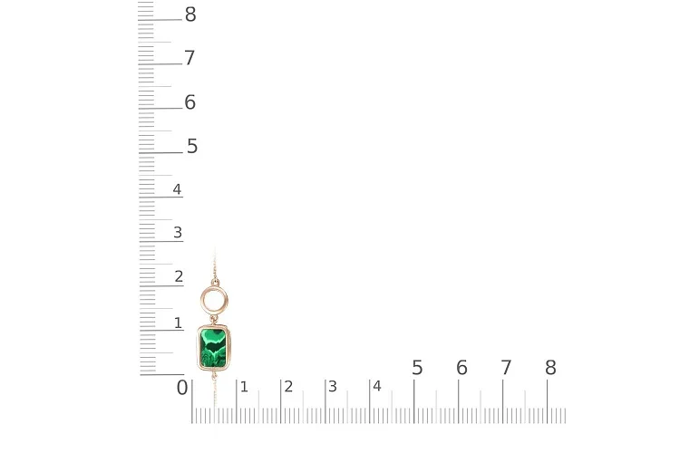 Браслет из красного золота с малахитом