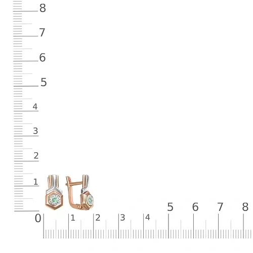 Серьги из красного золота с 2 изумрудами