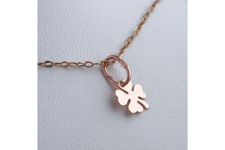 Подвеска Клевер из красного золота без вставок