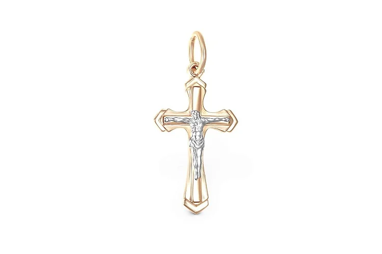 Крест из красного золота без вставок