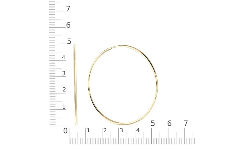 Серьги-конго из жёлтого золота без вставок