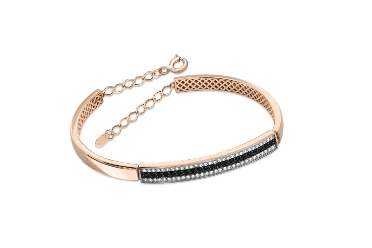 Браслет Дорожка из красного золота с 81 фианитами