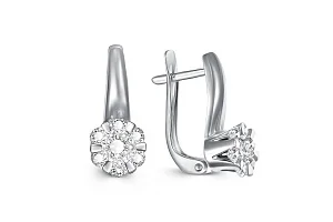 Серьги Малинки из белого золота с 14 бриллиантами