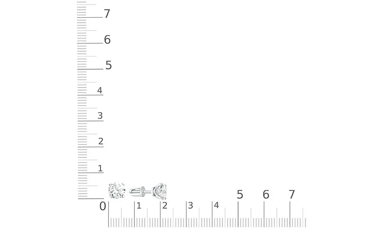 Серьги-пусеты из белого золота с 2 бриллиантами