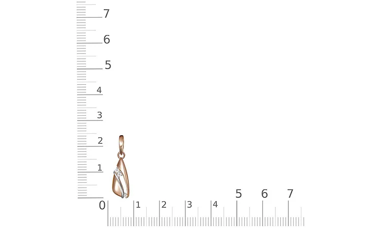 Подвеска из красного золота с 3 фианитами