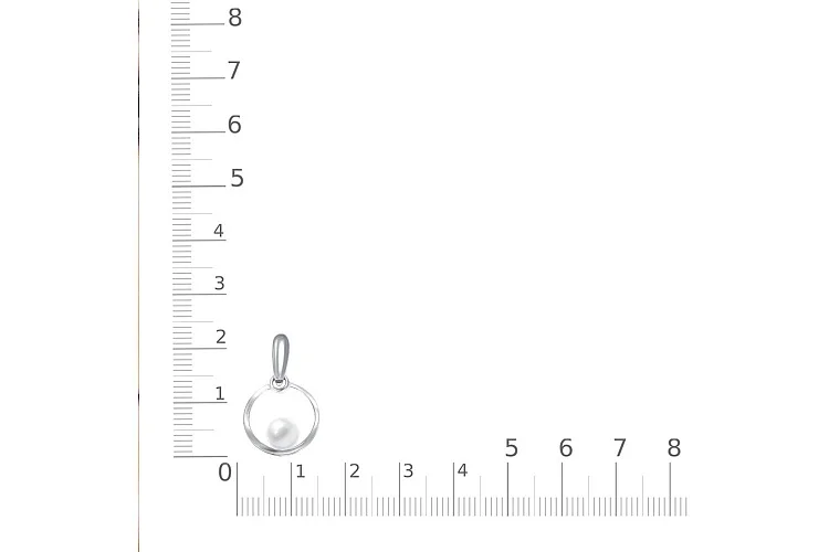 Подвеска Круг из белого золота с жемчугом