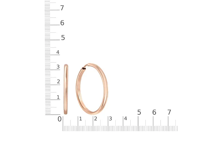 Серьги-конго из красного золота без вставок