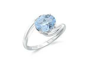 Кольцо из белого золота с топазом sky
