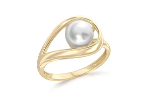Кольцо из жёлтого золота с жемчугом