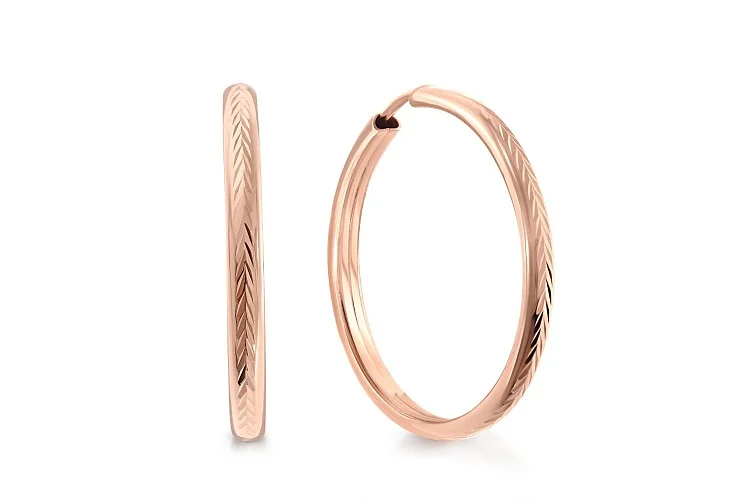 Серьги-конго из красного золота без вставок