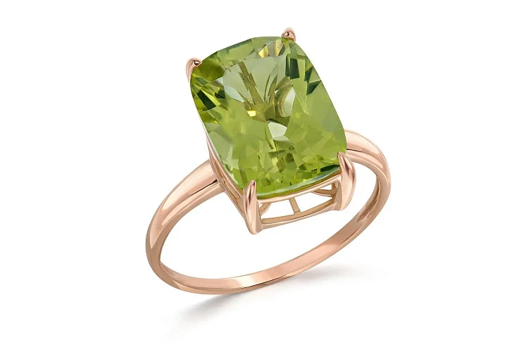 Кольцо из красного золота с кварцем