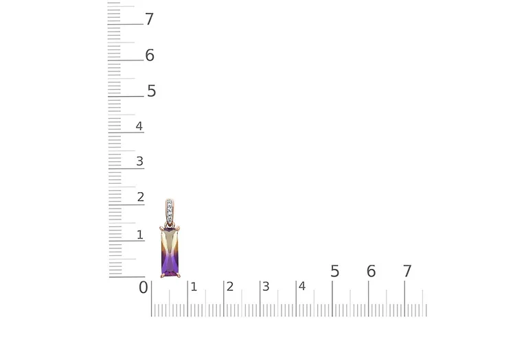 Подвеска из красного золота с кварцем и 5 фианитами