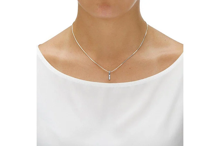 Подвеска из белого золота с 3 фианитами