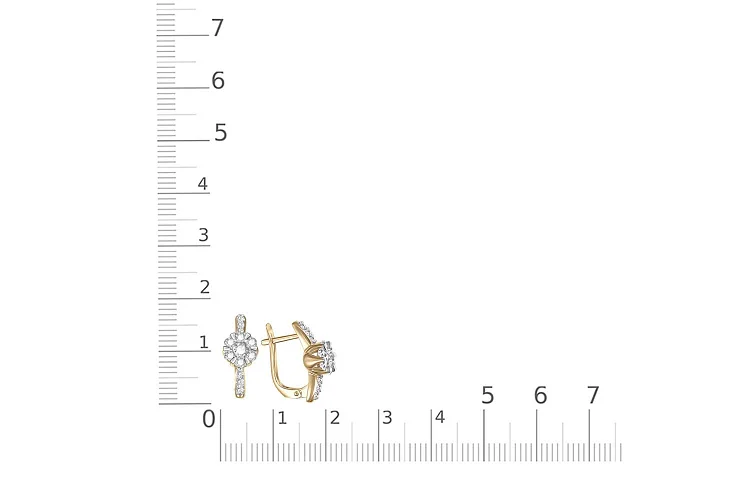 Серьги Малинки из жёлтого золота с 26 бриллиантами