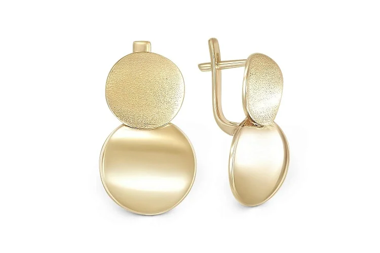 Серьги Круги из жёлтого золота без вставок