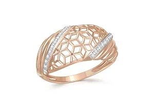 Кольцо Дорожка из красного золота с 176 фианитами