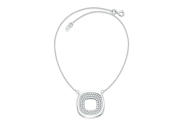 Колье из белого золота с 84 муассанитами