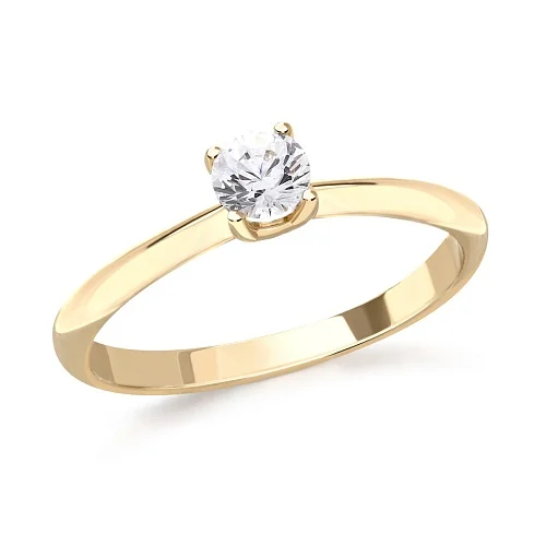 Кольцо из жёлтого золота с муассанитом