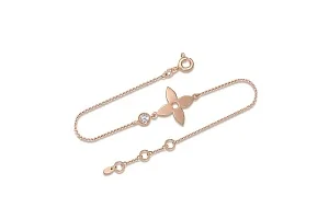 Браслет Клевер из красного золота с фианитом