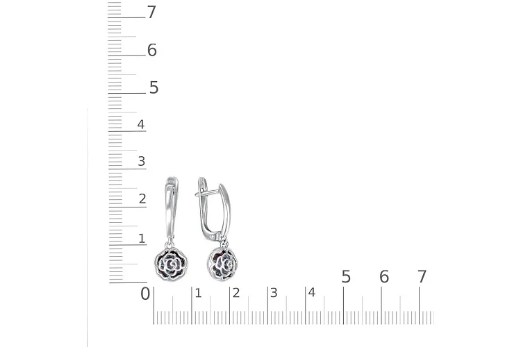 Серьги Цветы из белого золота с 4 александритами