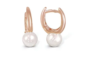 Серьги из красного золота с 2 жемчужинами