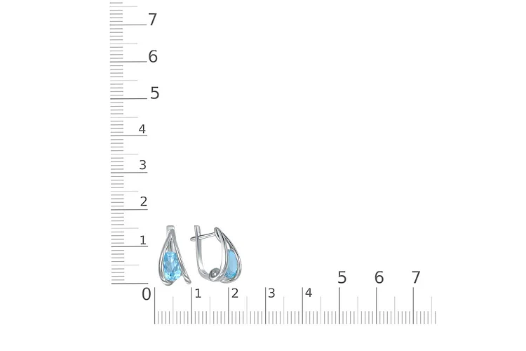 Серьги из белого золота с 2 ситаллами