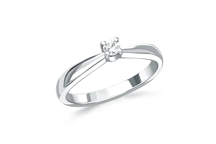 Кольцо из белого золота с фианитом