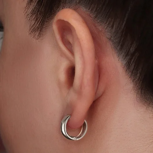 Серьги из белого золота без вставок