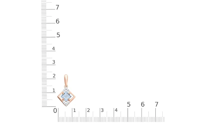 Подвеска из красного золота с топазом sky и 10 фианитами