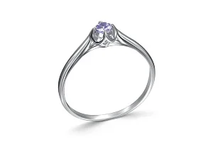 Кольцо из белого золота с танзанитом