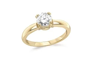 Кольцо из жёлтого золота с муассанитом